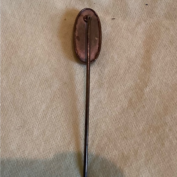 Vintage Helmeted Greco-Roman Bust Cameo Stick Pin - Picture 6 of 7